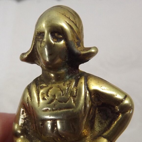 Brass Dutch Lady Table or Altar Bell - Picture 4 of 10